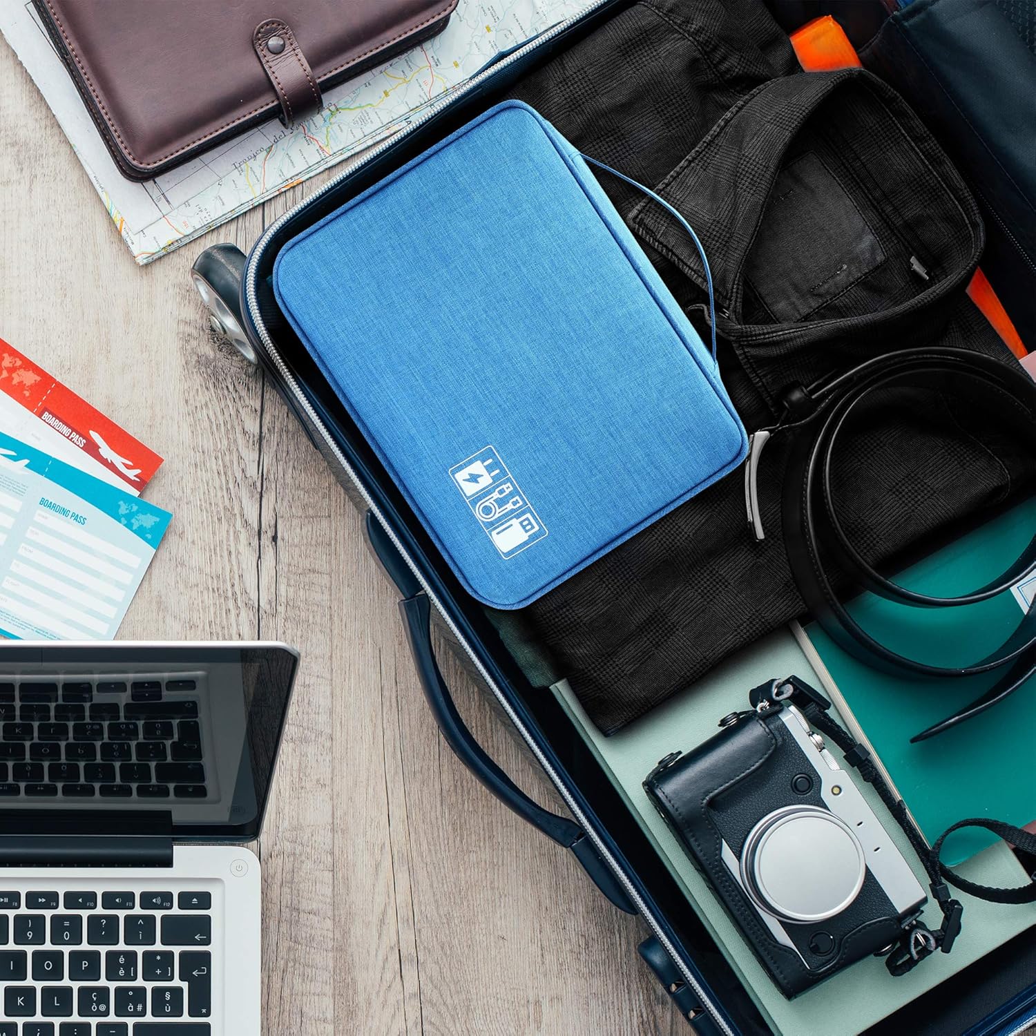 Electronics Organizer Travel Universal Cable Organizer Bag Waterproof Electronics Accessories Storage Cases for Cable, Charger, Phone, USB, SD Card, Hard Drives, Power Bank, Cords - Image 9