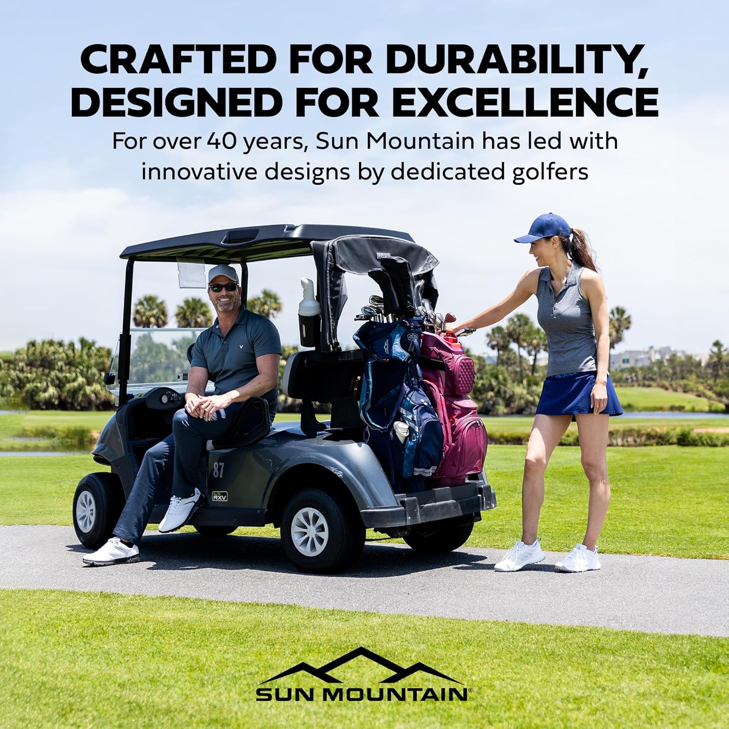 Sun Mountain ClubGlider Meridian - Prestigious Golf Bag with Wheels for Ultimate Convenience - Heavy Duty Golf Travel Bag with Dense Foam Padding for Protection and Spacious Storage - Navy Black - Image 7